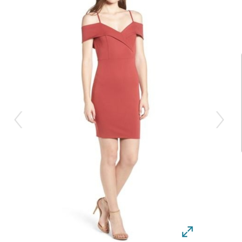 Soprano Cold Shoulder Bodycon Dress Large - Picture 3 of 5